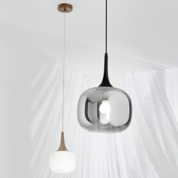 LAMPE SUSPENDUE JAIPUR FUMÉE/NOIRE 1XE27 30X30X150CM