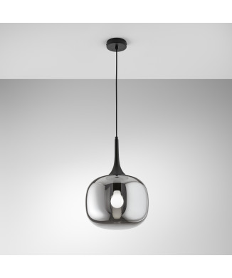 LAMPE SUSPENDUE JAIPUR FUMÉE/NOIRE 1XE27 30X30X150CM