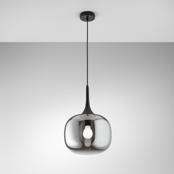 LAMPE SUSPENDUE JAIPUR FUMÉE/NOIRE 1XE27 30X30X150CM