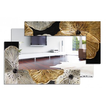 MIROIR RECTANGULAIRE DÉCOMPOSÉ PÉTUNIA OR P4016 PINTDECOR