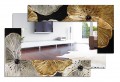 MIROIR RECTANGULAIRE DÉCOMPOSÉ PETUNIA GOLD P4016 PINTDECOR