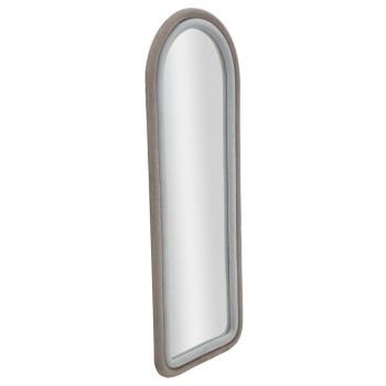 MIROIR MURAL EN VELOURS GRIS CLOE