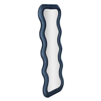 MIROIR MURAL EMILY EN VELOURS BLEU