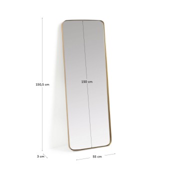 Specchio da parete Marco in metallo dorato 55 x 15etallo dorato 55 x 150,5 cm