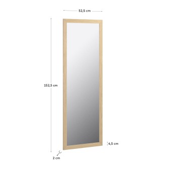 Miroir Wilany 52,5 x 152,5 cm avec finition naturelle