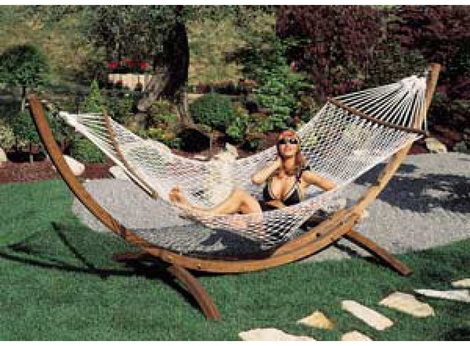 SUPPORT EN BOIS LAMELLAIRE EN COFFRET AVEC HAMAC A1169 F6 HAMAC-NIDO FAUTEUIL-LA RETE