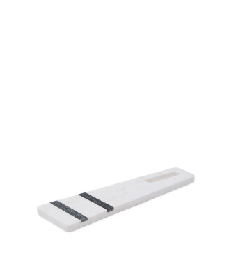 Petite planche à découper Nira en marbre noir et blanc