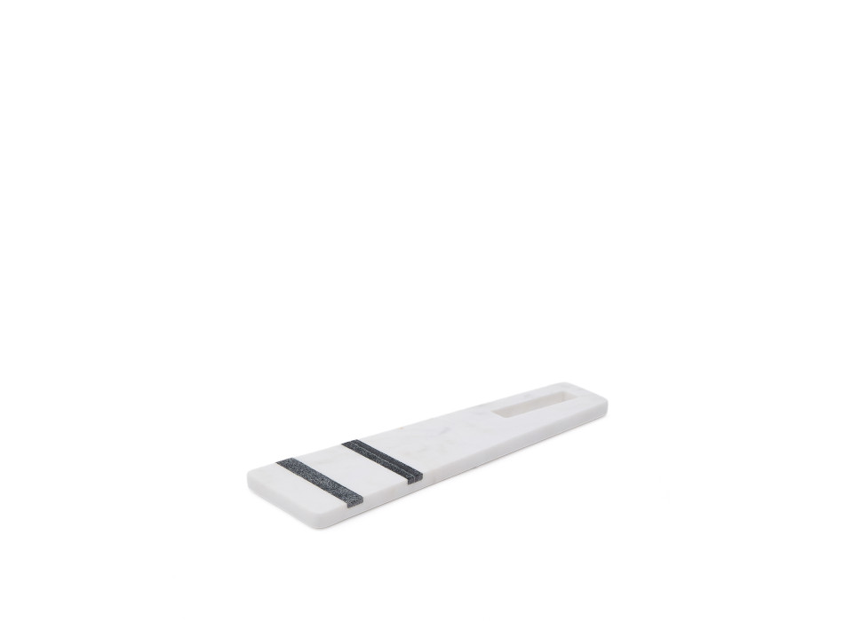 Petite planche à découper Nira en marbre noir et blanc