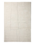 Tapis Lisdan en fibres synthétiques écrues avec motif graphique vert 200 x 300 cm