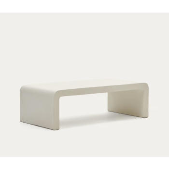 Table basse Aiguablava en béton blanc 135 x 65 cm