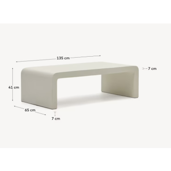 Table basse Aiguablava en béton blanc 135 x 65 cm