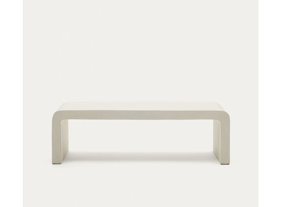 Table basse Aiguablava en béton blanc 135 x 65 cm