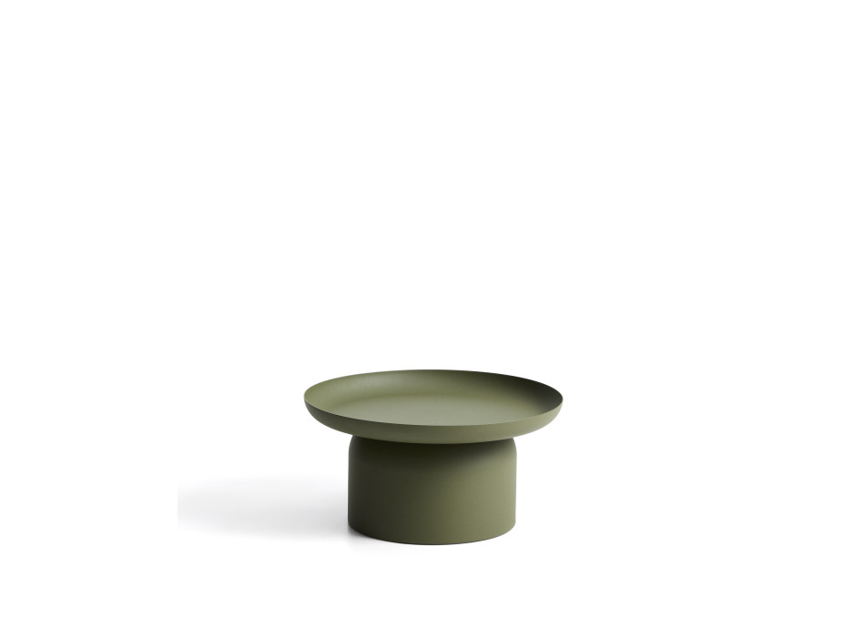 Table basse Arcola en aluminium vert Ø 70 cm