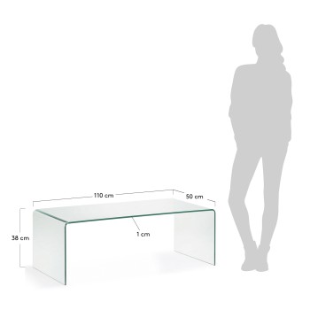Table basse Burano 110 x 50 cm transparente