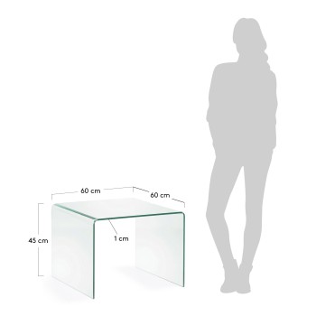 Table basse Burano 60 x 60 cm transparente