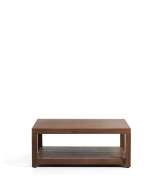 Table d'appoint Norani en bois massif et placage d'acacia 90 x 90 cm