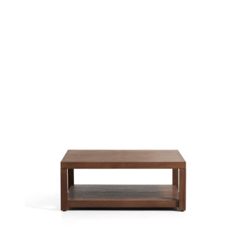 Table d'appoint Norani en bois massif et placage d'acacia 90 x 90 cm