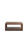 Table d'appoint Norani en bois massif et placage d'acacia 90 x 90 cm