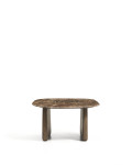 Table basse Pirita en marbre brun et pieds en chêne massif avec finition