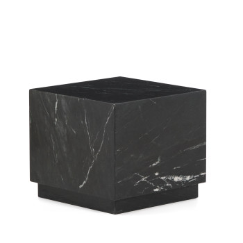 Table d'appoint Sorein en marbre noir 40 x 40 cm