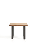 Table d'appoint Uxue en bois d'acacia massif et pieds en acier noir 65 x 65 cm