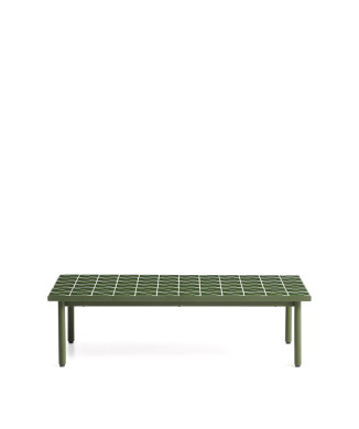 Table basse Maurina en acier galvanisé vert avec carreaux verts 122 x 61 cm