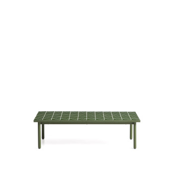 Table basse Maurina en acier galvanisé vert avec carreaux verts 122 x 61 cm