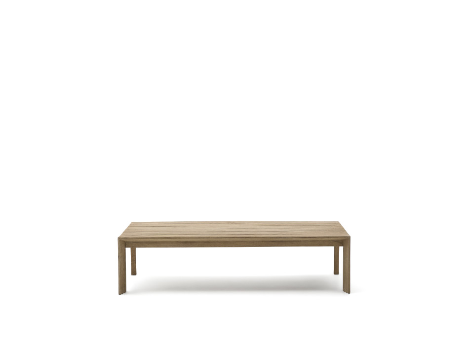 Table basse Ambra en bois d'acacia massif finition claire, 82,5 x 140 cm, FSC 100%