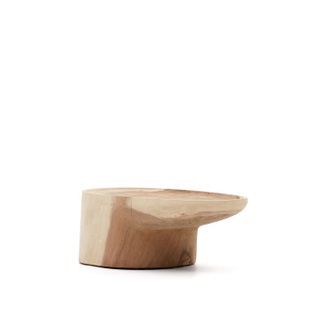 Table basse avec pied Mosi en bois de mungur massif Ø 90 x 50 cm