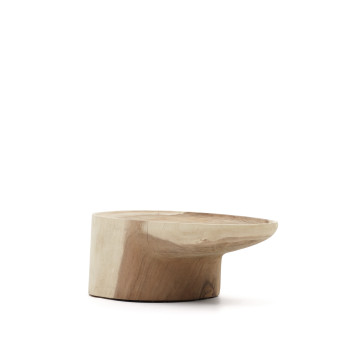 Table basse avec pied Mosi en bois de mungur massif Ø 90 x 50 cm