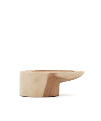 Table basse avec pied Mosi en bois de mungur massif Ø 90 x 50 cm