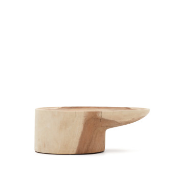 Table basse avec pied Mosi en bois de mungur massif Ø 90 x 50 cm
