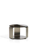 Table basse Dolven en verre brun et acier brossé Ø60 cm