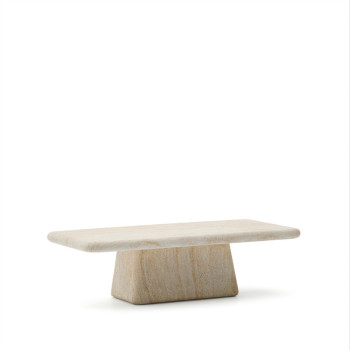 Table basse Drasi en béton finition travertin, 140 x 70 cm
