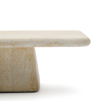 Table basse Drasi en béton finition travertin, 140 x 70 cm