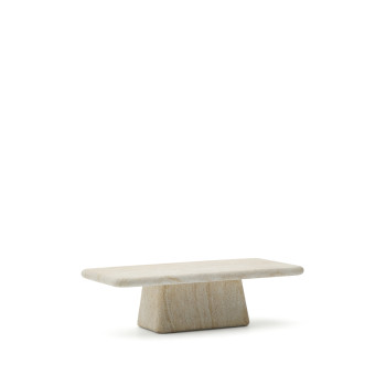 Table basse Drasi en béton finition travertin, 140 x 70 cm