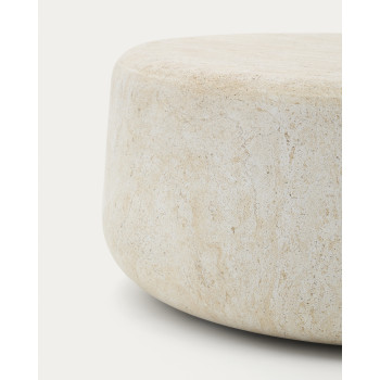 Table basse Drasi en béton finition effet travertin, Ø 90 cm