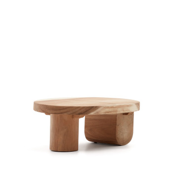 Table basse Mosi en bois de mungour massif Ø 90 x 60 cm