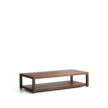 Table basse Norani en bois massif et placage d'acacia 150 x 70 cm