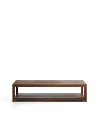 Table basse Norani en bois massif et placage d'acacia 150 x 70 cm
