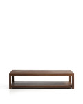 Table basse Norani en bois massif et placage d'acacia 150 x 70 cm