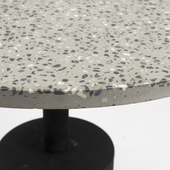 Table basse Delano en terrazzo gris et pieds en acier
