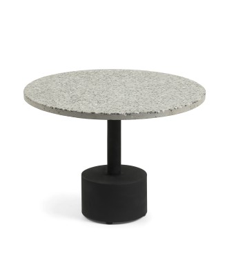 Table basse Delano en terrazzo gris et pieds en acier