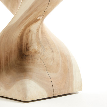 Table basse Hakon en bois massif de Mungur 30 x 30 cm