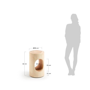 Table basse Halker en bois massif de mungur Ø 30 cm