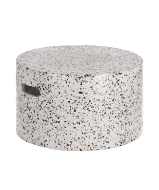 Table basse Jenell en terrazzo blanc Ø 52 cm