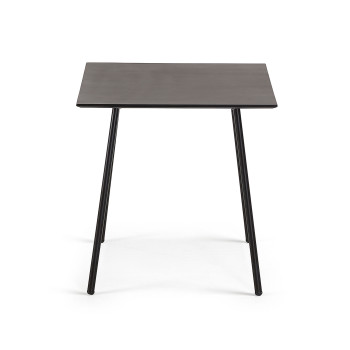 Table basse Mathis en fibrociment avec pieds en acier finition noire 75 x 75 cm