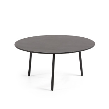 Table basse Mathis en fibrociment avec pieds en acier finition noire Ø 70 cm