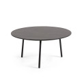 Table basse Mathis en fibrociment avec pieds en acier finition noire Ø 70 cm