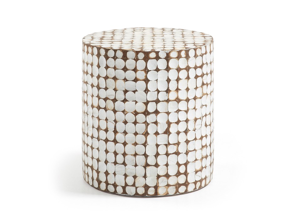 Table basse Necoco en bois de manguier massif et coques de noix de coco